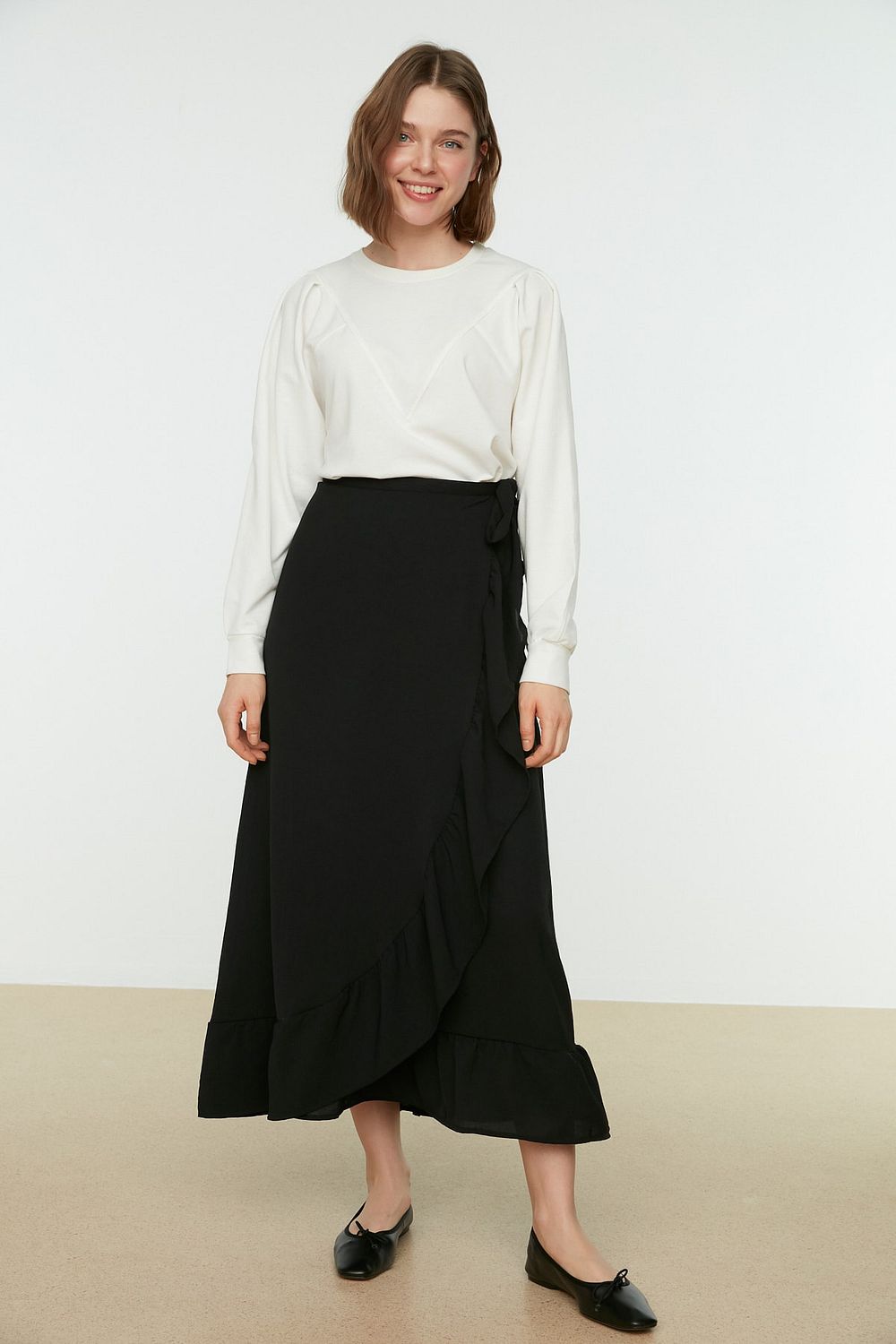 TRENDYOL MODEST Skirt Khaki Maxi Trendyol