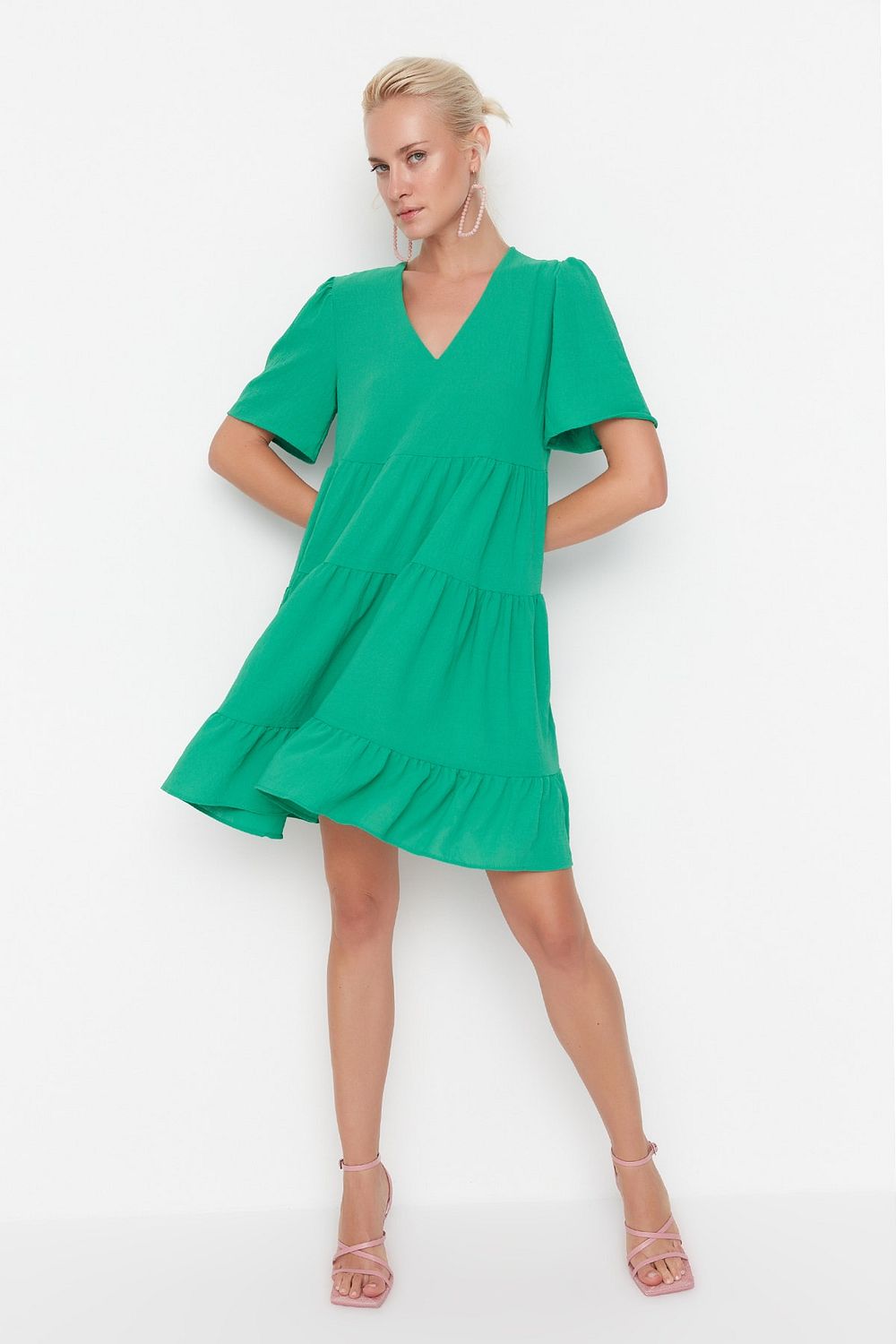 Dark green shift dress on sale