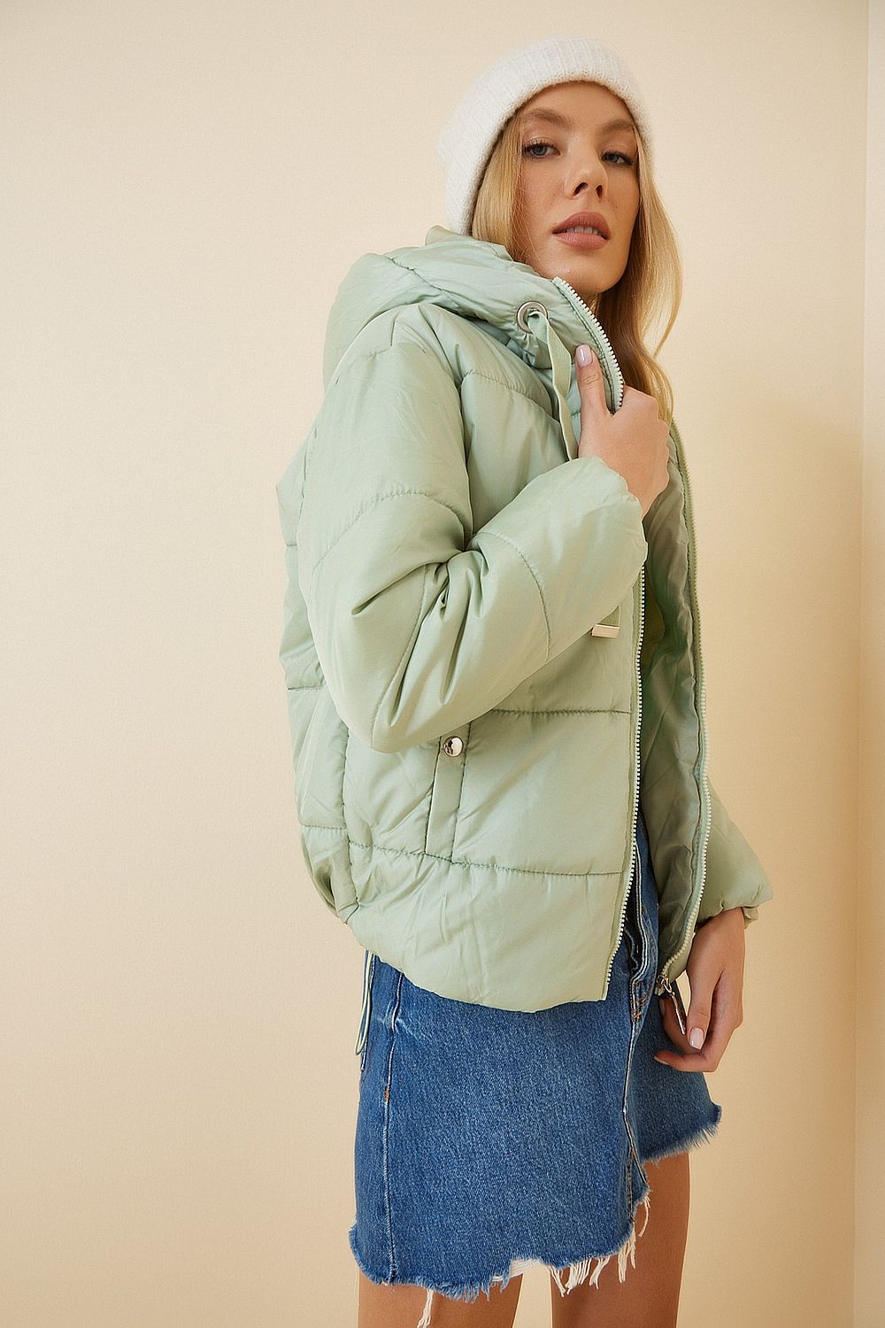 Happiness stanbul Winter Jacket Dark blue Puffer Trendyol