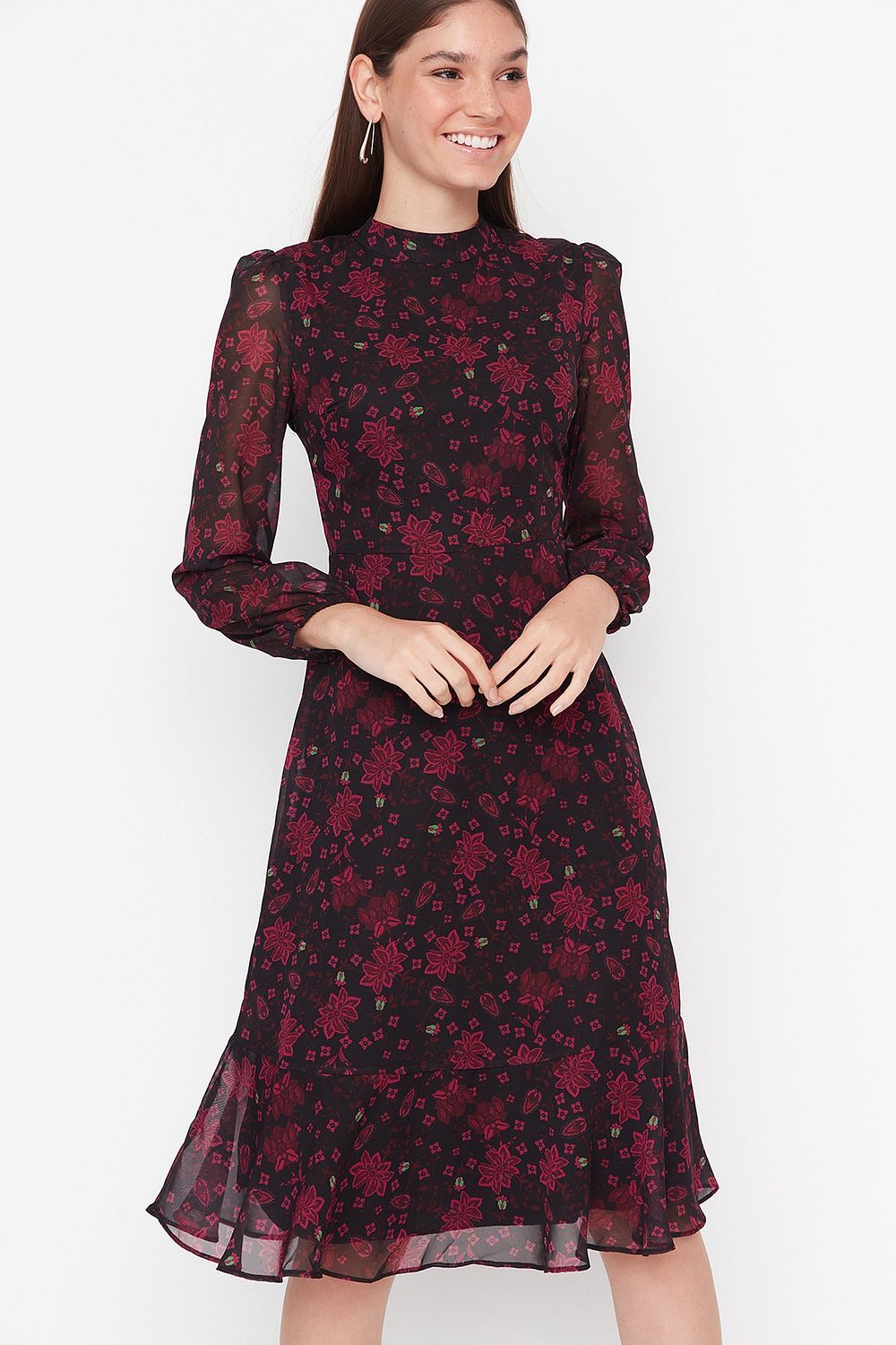 Delena formal chiffon deals tendril dress