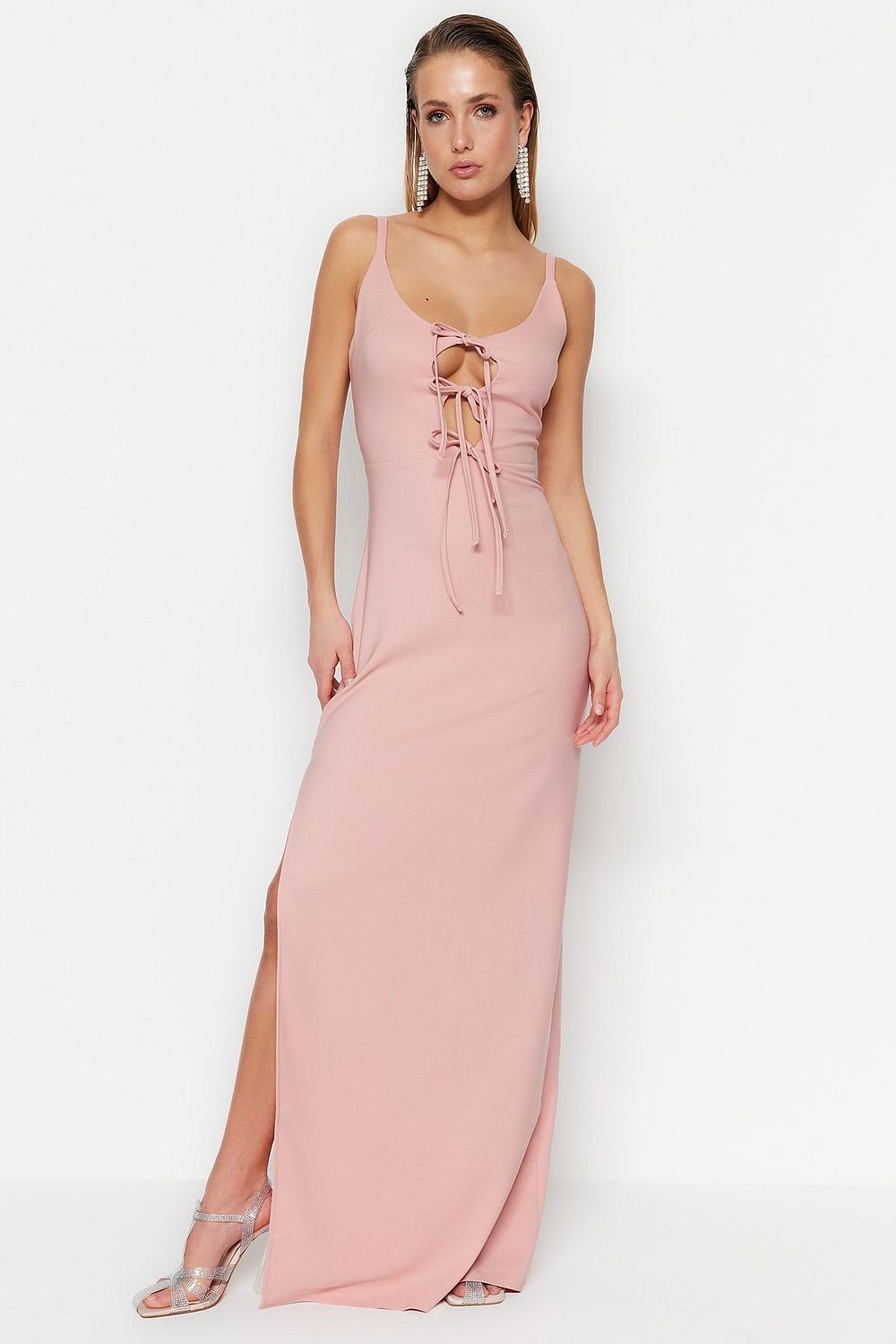 Trendyol Collection Evening Prom Dress Green Shift Trendyol