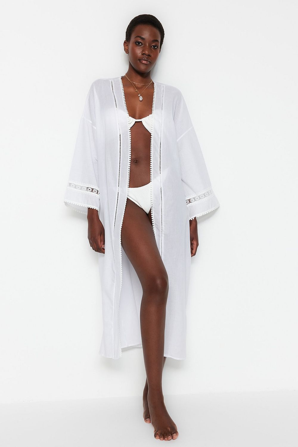 Long white hotsell beach kimono