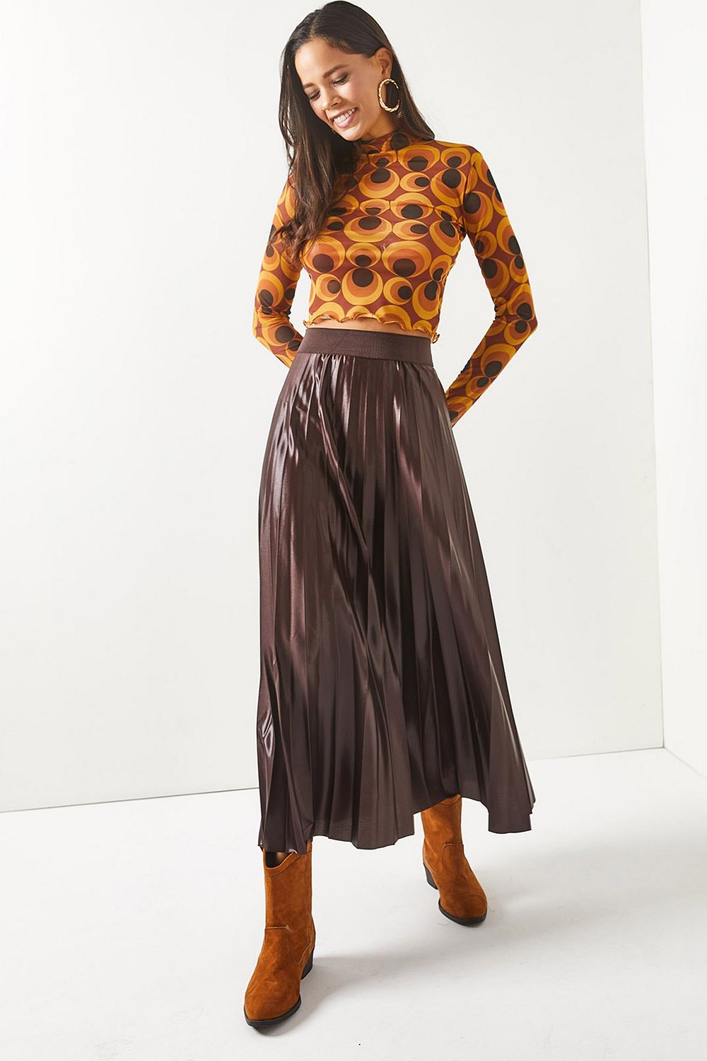 Navy leather look skirt hotsell
