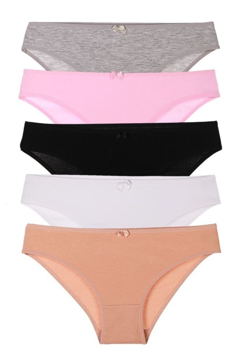 Nicoletta Women's Hipster Panties 5 Pack Lycra Cotton Ribbed Camisole  Shorts/Boxer SALMON - Trendyol