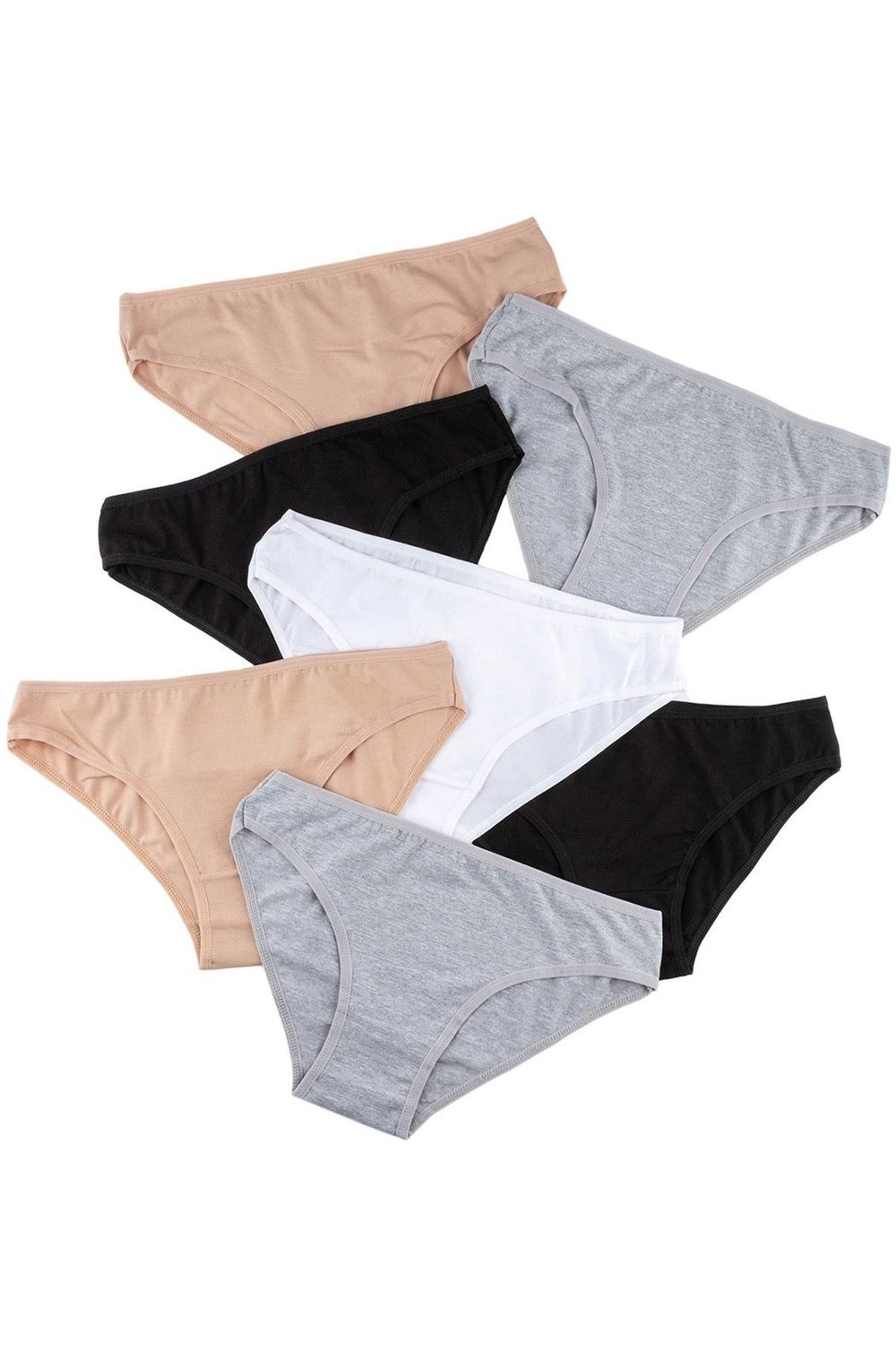 Nicoletta Women's Hipster Panties 5 Pack Lycra Cotton Ribbed Camisole  Shorts/Boxer SALMON - Trendyol