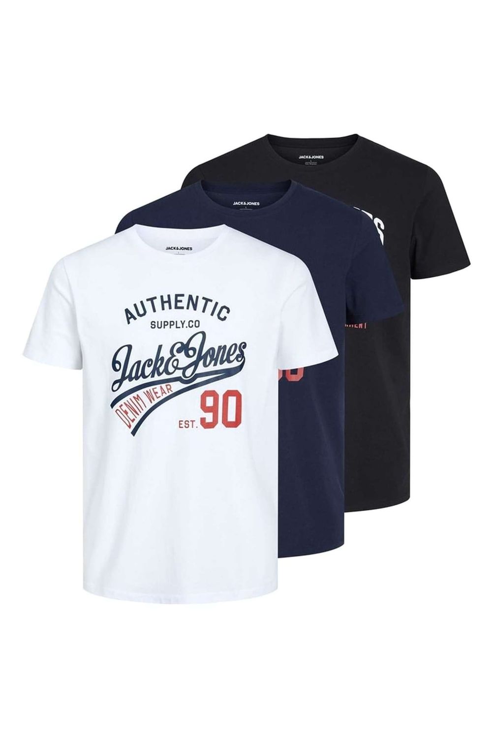 Jack & Jones JACK&JONES Herren T-Shirt, 3er Pack - JJETHAN TEE CREW NECK, Vintage  Logo, Baumwolle - Trendyol