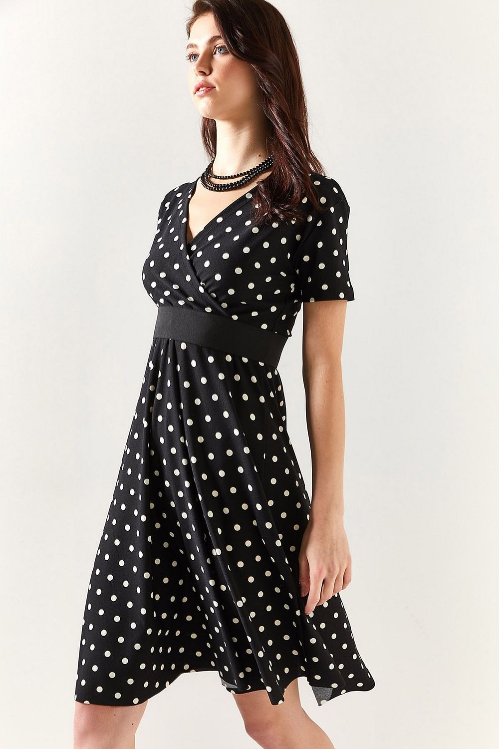 Polka dot sale flared dress