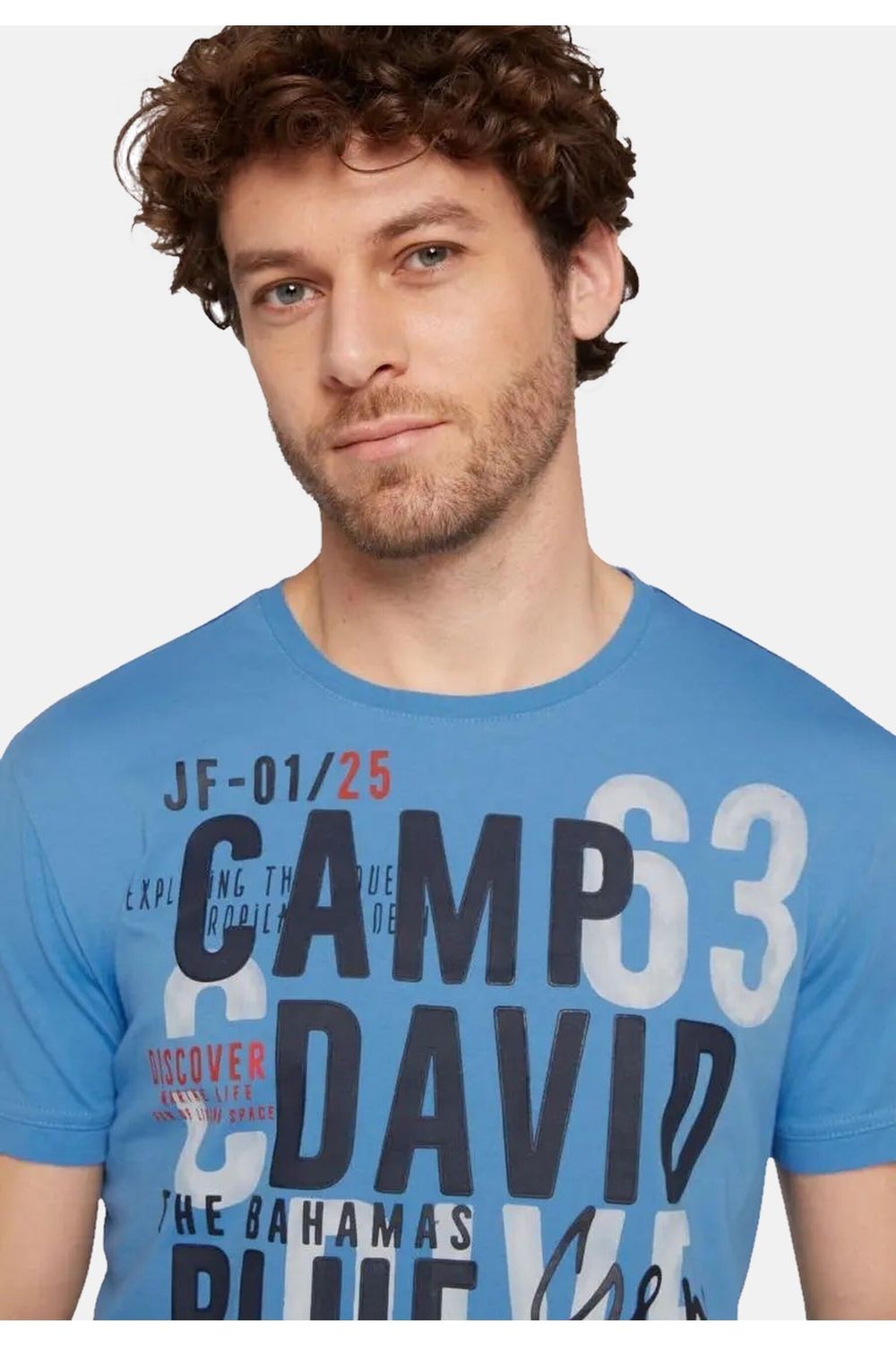 David Rundhalsshirt reiner Shirt Artworks aus und Trendyol - Prints mit Logo Camp Baumwolle Logo