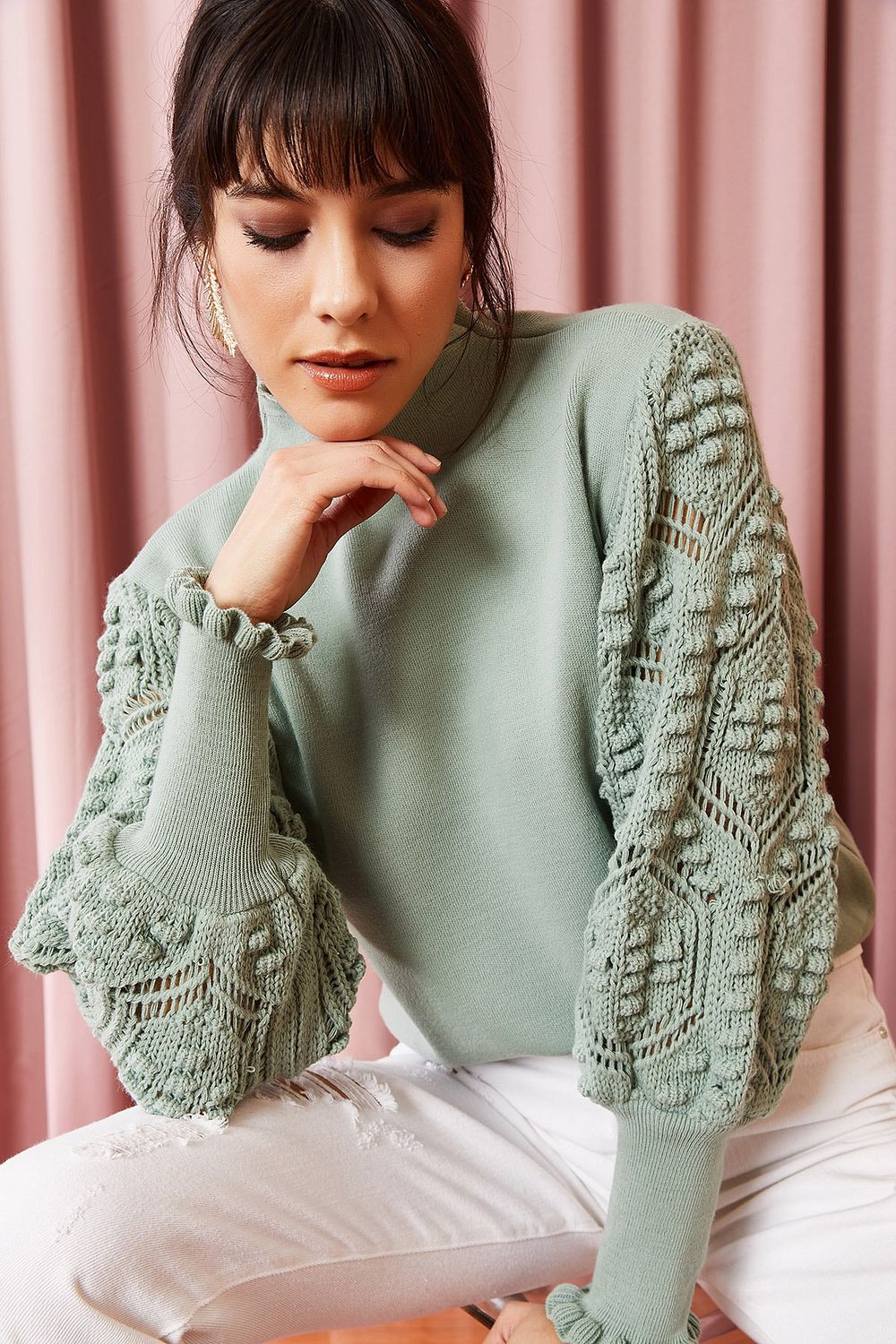 Olalook Sweater Turquoise Regular fit Trendyol