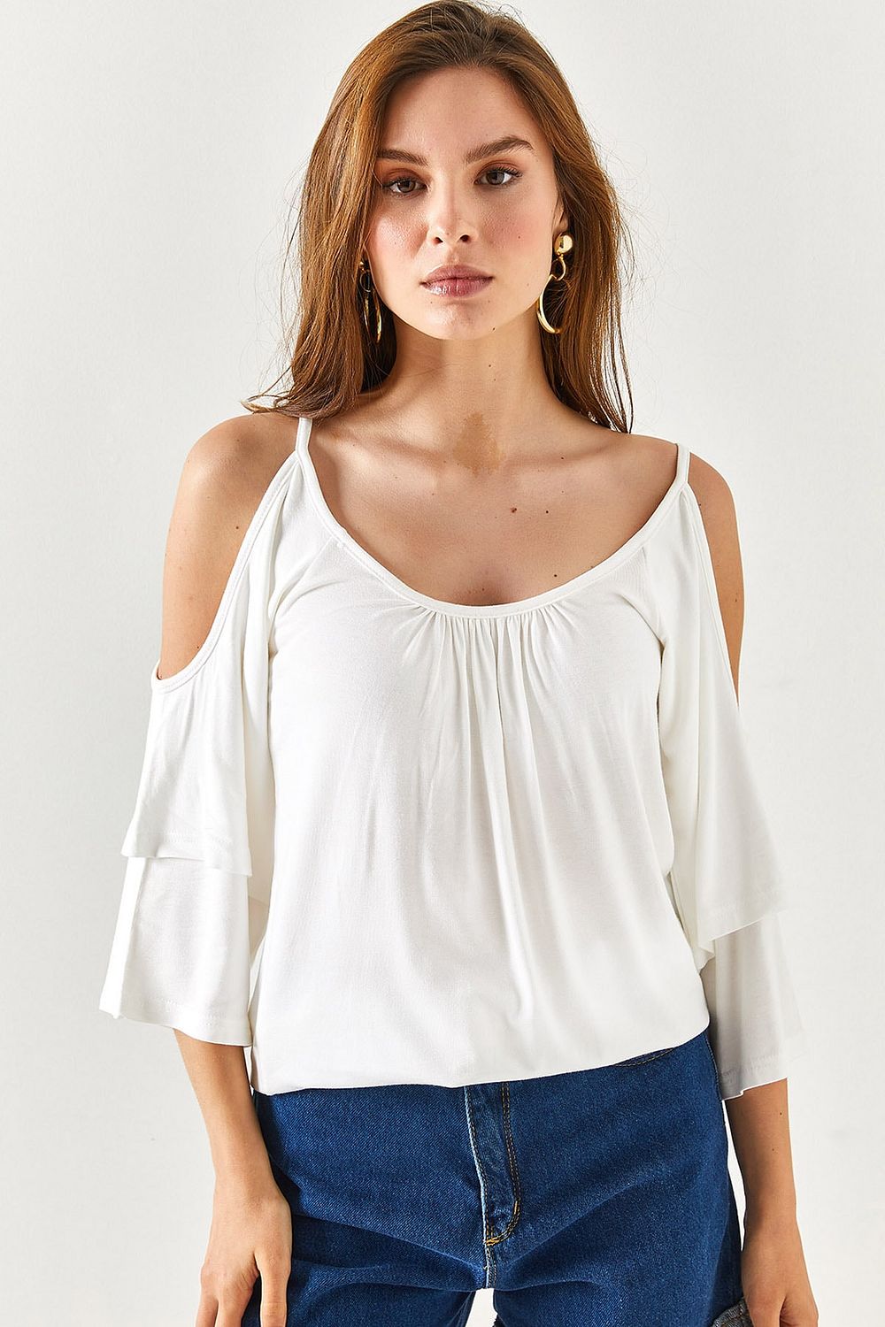 Low cut flowy tops top