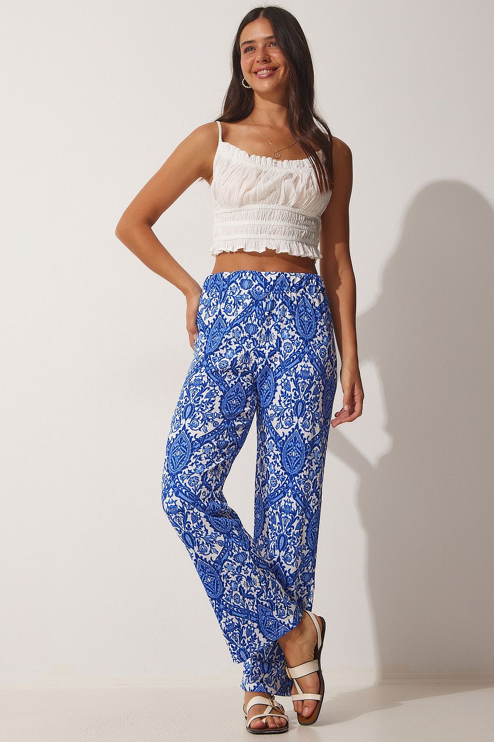 Happiness İstanbul Wide Leg Masculine Woven Trousers - Trendyol