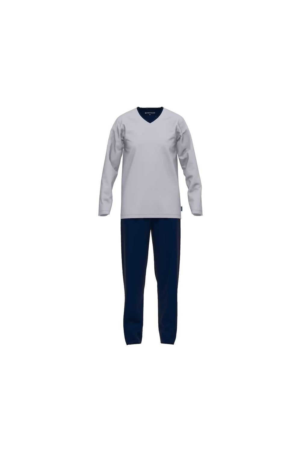 Tom Tailor Herren Schlafanzug - Pyjama, Baumwolle, V-Ausschnitt, Logo,  einfarbig, lang - Trendyol