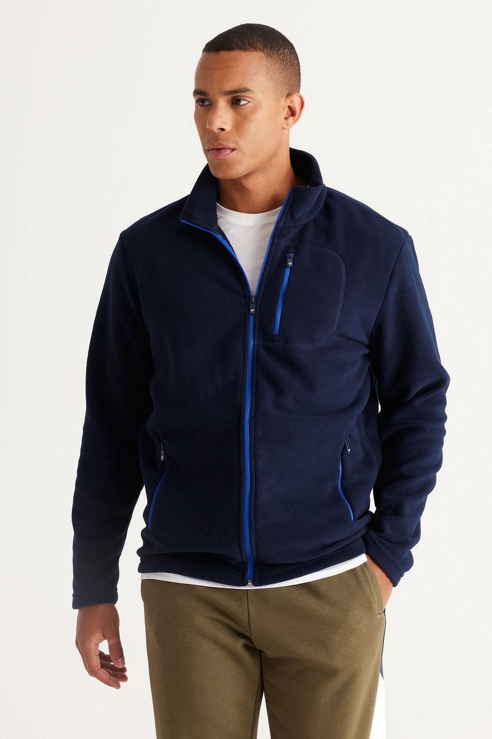 Dark blue fleece jacket clearance