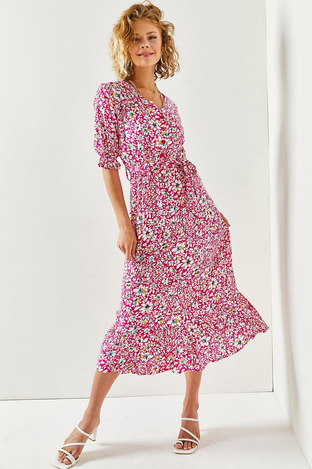 Rosa Buttoned Midi Dress