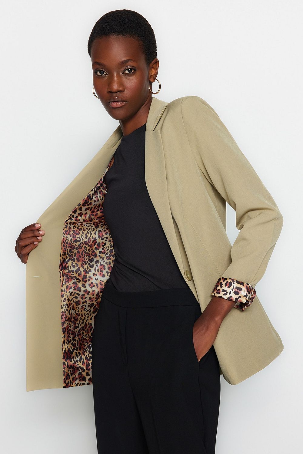 Trendyol Collection Dark Beige Blazer Jacket TWOAW20CE0316