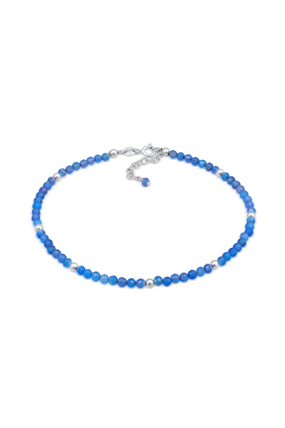 ELLI Fußschmuck Achat Perlen Blau Sommer Strand 925 Silber - Trendyol