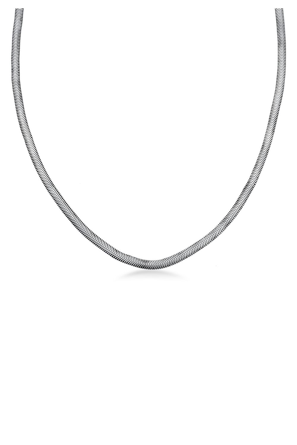 Silber Halskette Schlangenkette - Flache Trendyol KUZZOI Fischgräte 925