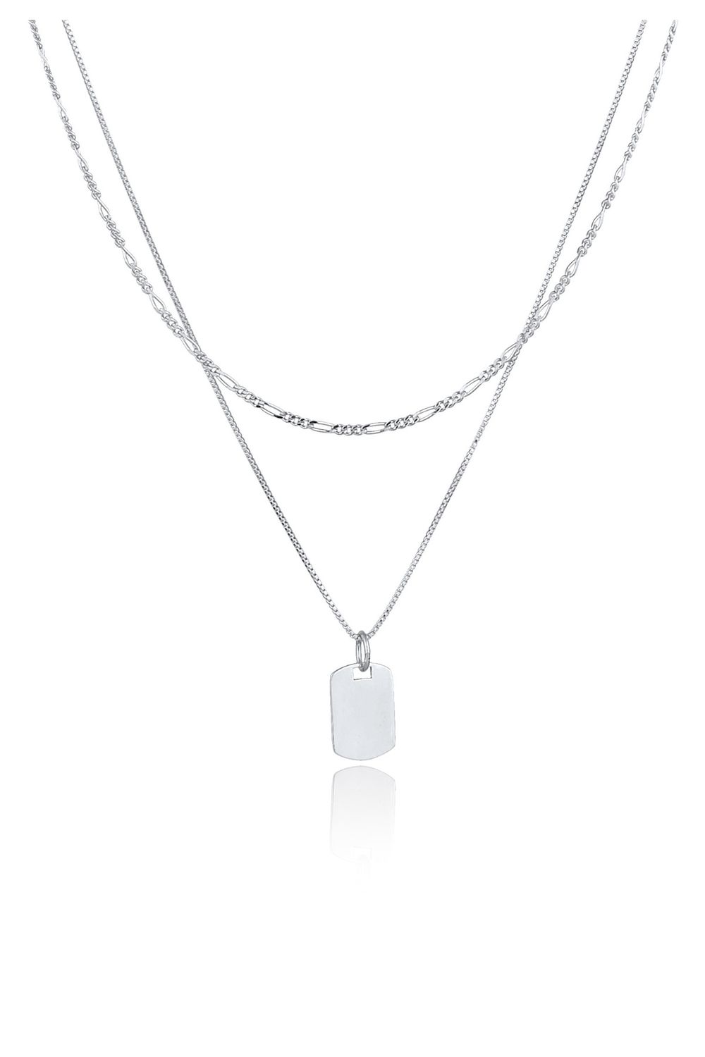 KUZZOI Halskette Venezianer Trendyol Layer 925 Figaro Silber - Platte Herren