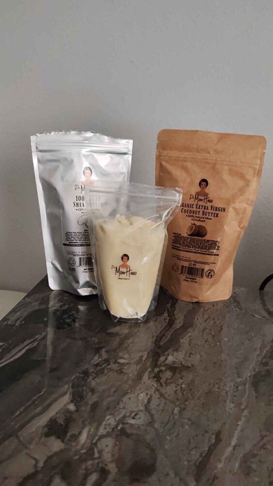 %100 Saf Shea Yağı 250g + %100 Saf Hindistan Cevizi Yağı 250g