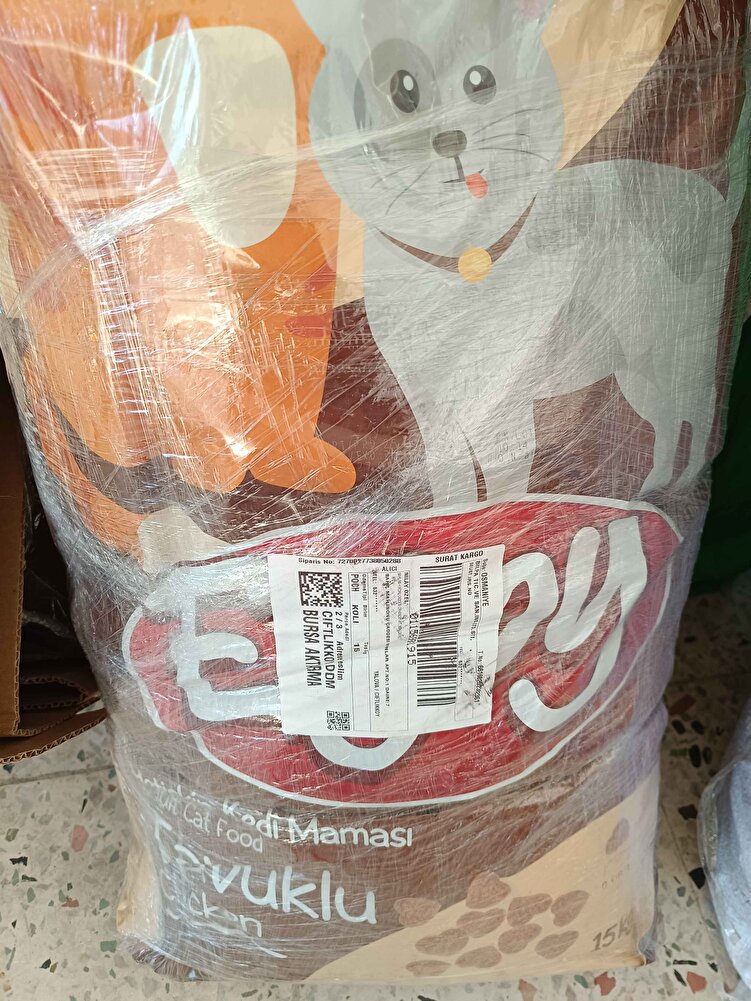Mamalar streçlenmiş olarak, hızlı ve sağlam bir şekilde teslim edildi.Sokak hayvanları için kullanıyorum