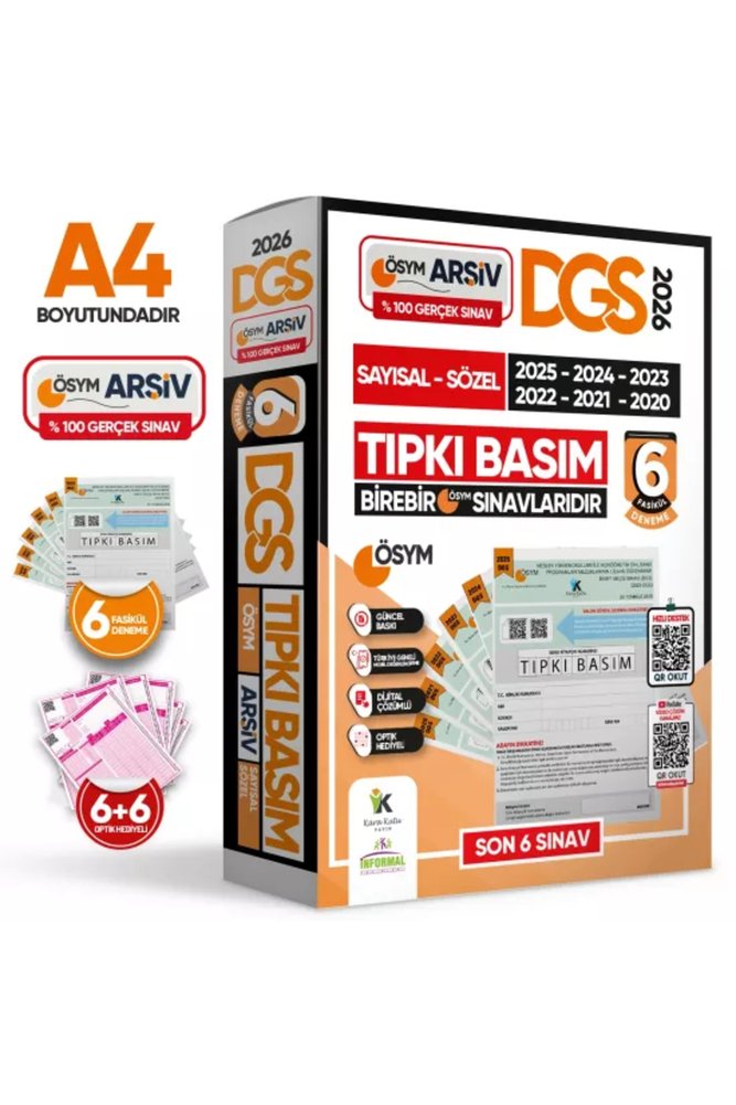 2026 DGS Çıkmış Soru Tıpkı Basım ÖSYM TAM Kitapçık SAY-SÖZ-TM 6lı