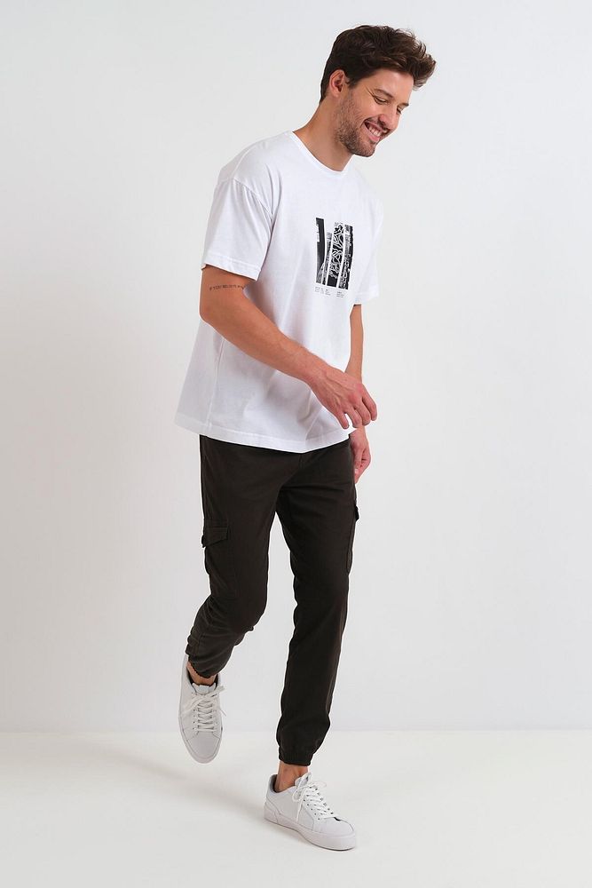 Rodi Jeans Erkek Beli ve Paçası Lastikli Kargo Cepli Keten Jogger Pantolon