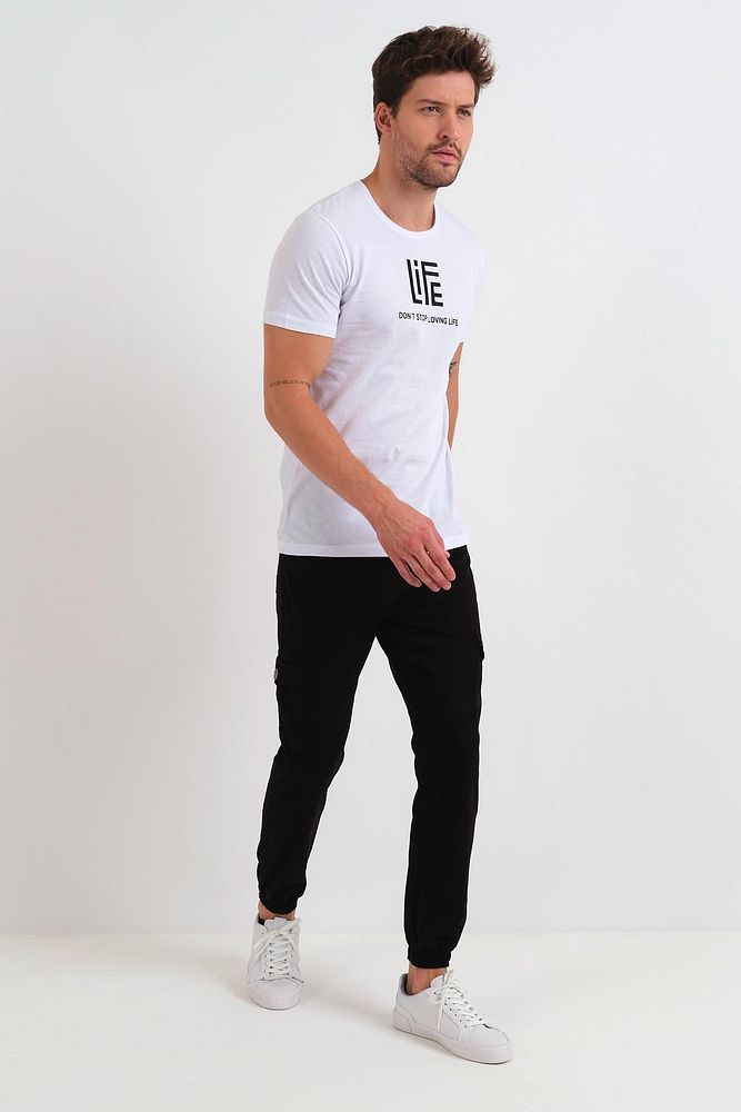 Rodi Jeans Erkek Beli ve Paçası Lastikli Kargo Cepli Keten Jogger Pantolon