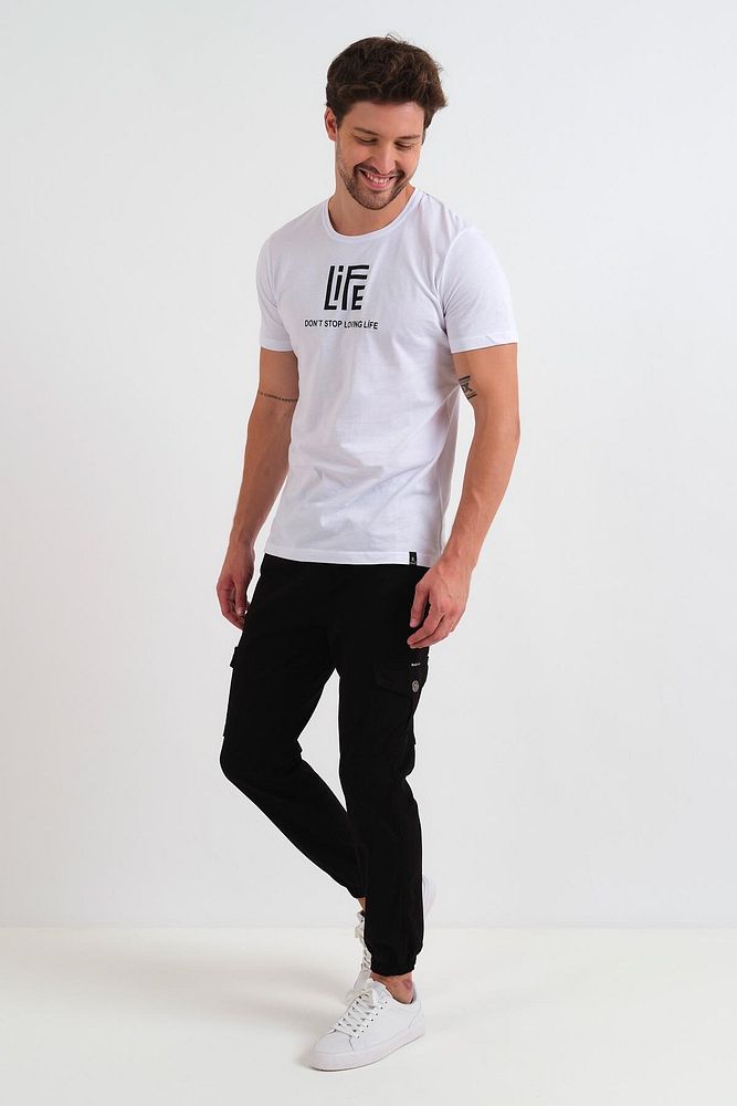 Rodi Jeans Erkek Beli ve Paçası Lastikli Kargo Cepli Keten Jogger Pantolon
