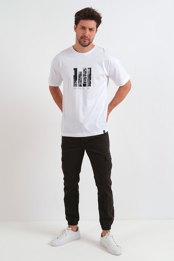 Rodi Jeans Erkek Beli ve Paçası Lastikli Kargo Cepli Keten Jogger Pantolon