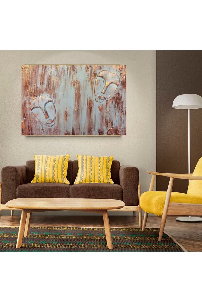 Modern Sanat Orijinal Eskitme 3 Boyutlu Maskeli Dekoratif Akrilik Tablo