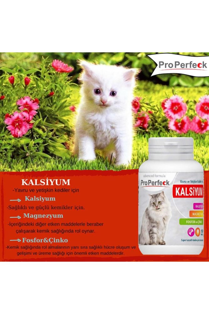 Yavru Ve Yetişkin Kediler Için Kalsiyum Magnezyum Fosfor Çinko Tablet 150 Adet