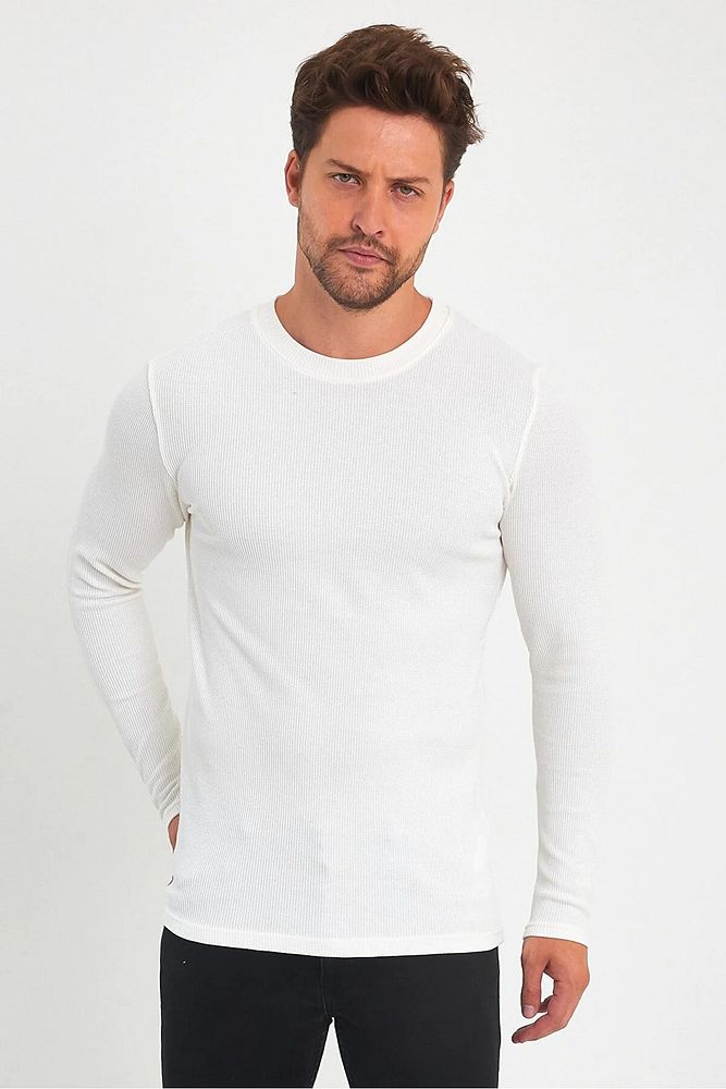 Rodi Jeans Erkek Regular Fit Bisiklet Yaka Waffal Sweatshirt