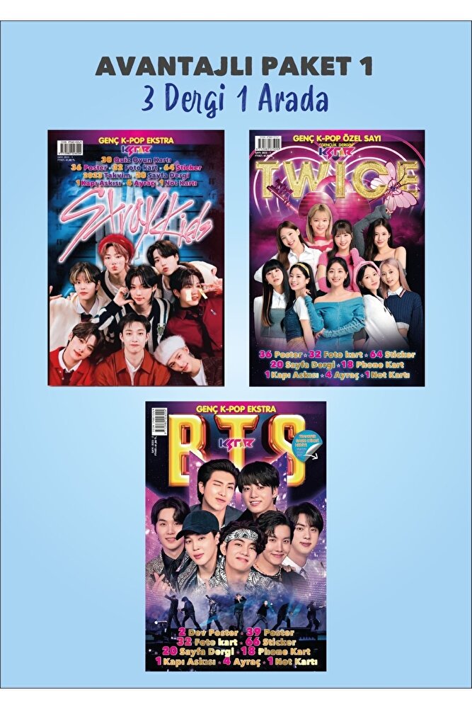 Avantajlı Paket 1 / Twice - Bts - Stray Kids Dergisi Kpop