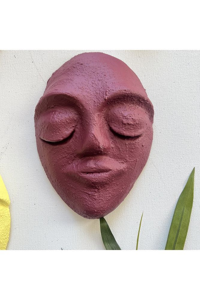 El Yapımı Duvar Maskları 5'li Set, Canlı Renklerle Boyalı Sakin Yüz Maskeleri, Duvar Dekor Objesi