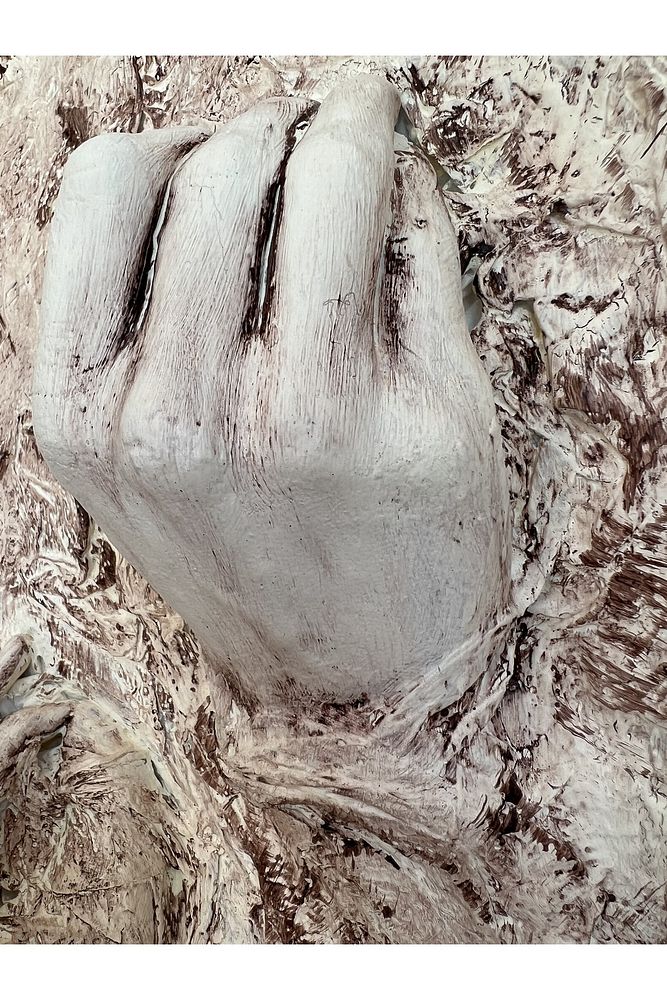 3D Beyaz El Heykel Dekorlu Tuval üzerine Akrilik Tablo, Heykel Duvar Sanatı, 3D Duvar Dekor