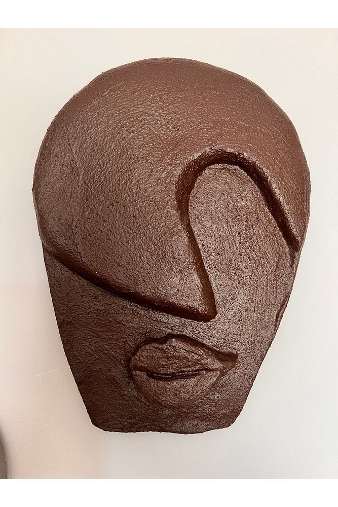 Soyut Tasarım El Yapımı Duvar Dekoru Taş Maske 5'li Set, Dekoratif Maske, 3d Duvar Sanatı