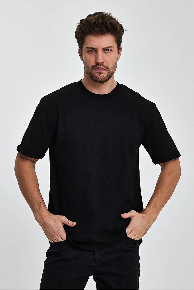 Rodi Jeans Erkek Petek Süprem Dokuma Bisiklet Yaka Relaxed Fit Cotton T-shirt