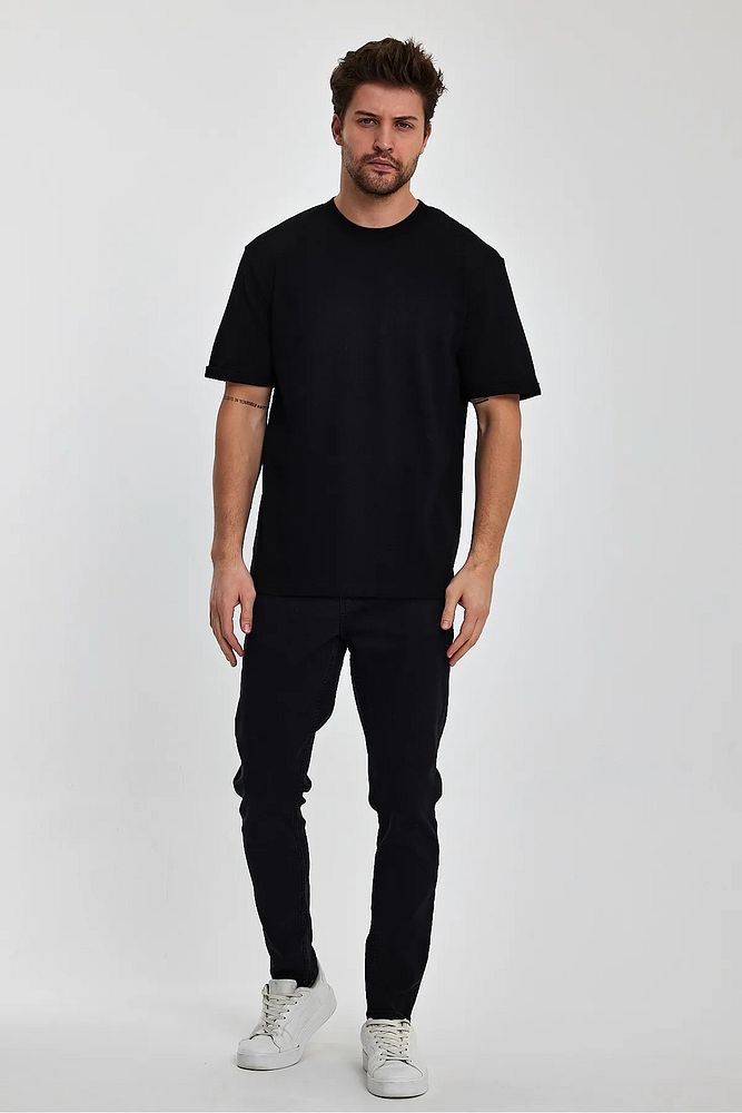 Rodi Jeans Erkek Petek Süprem Dokuma Bisiklet Yaka Relaxed Fit Cotton T-shirt