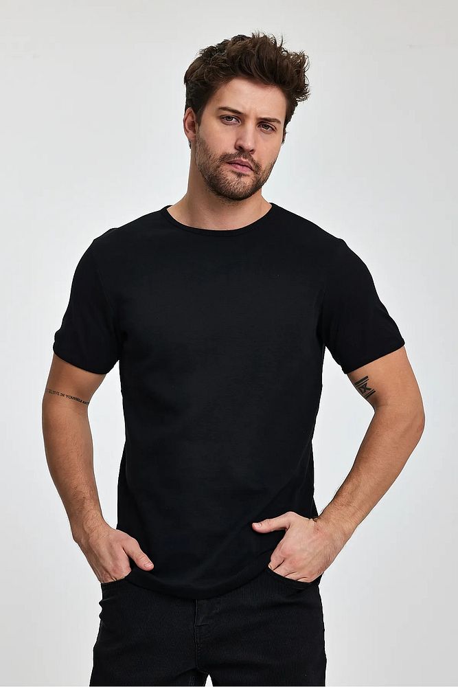 Rodi Jeans Erkek Regular Fit Ribana Bisiklet Yaka Cotton Basic T-shirt