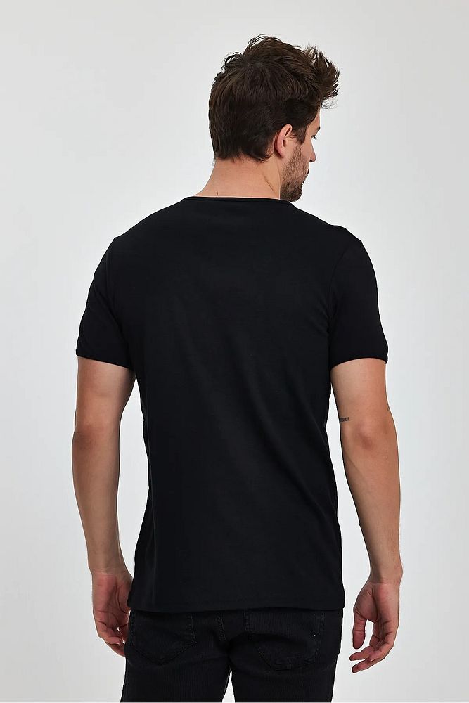 Rodi Jeans Erkek Regular Fit Ribana Bisiklet Yaka Cotton Basic T-shirt