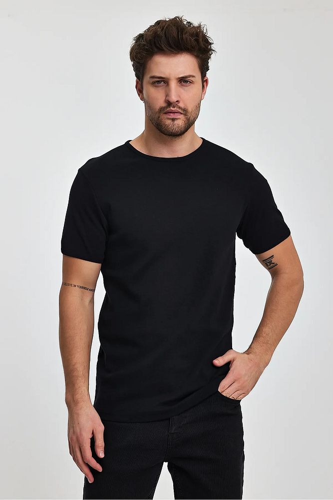 Rodi Jeans Erkek Regular Fit Ribana Bisiklet Yaka Cotton Basic T-shirt