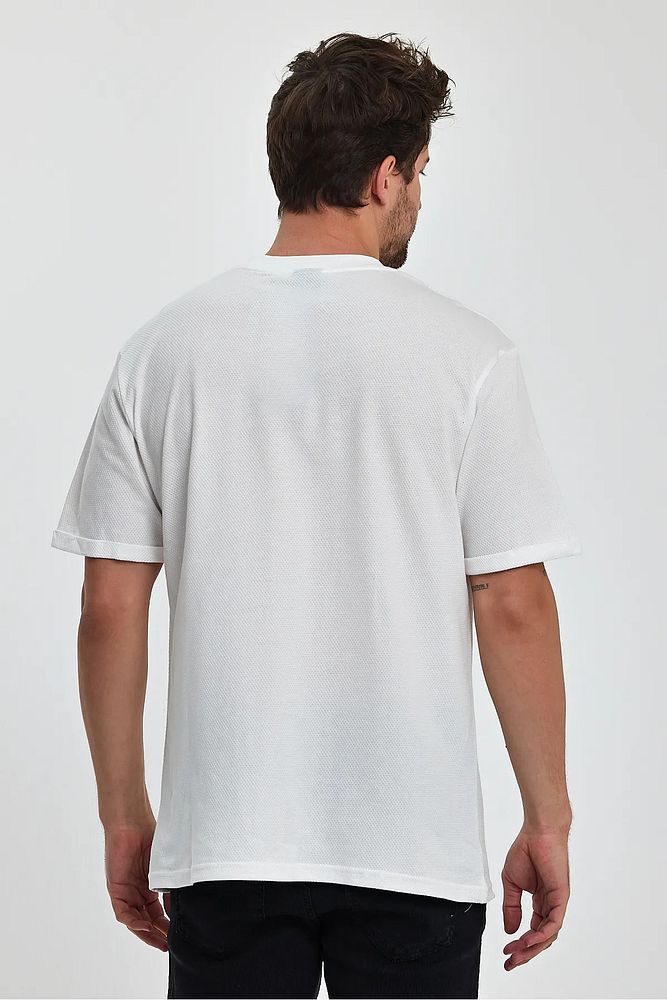 Rodi Jeans Erkek Petek Süprem Dokuma Bisiklet Yaka Relaxed Fit Cotton T-shirt
