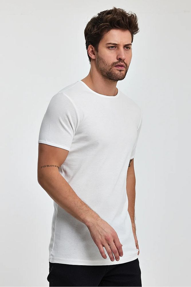 Rodi Jeans Erkek Regular Fit Ribana Bisiklet Yaka Cotton Basic T-shirt