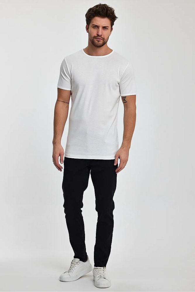 Rodi Jeans Erkek Regular Fit Ribana Bisiklet Yaka Cotton Basic T-shirt