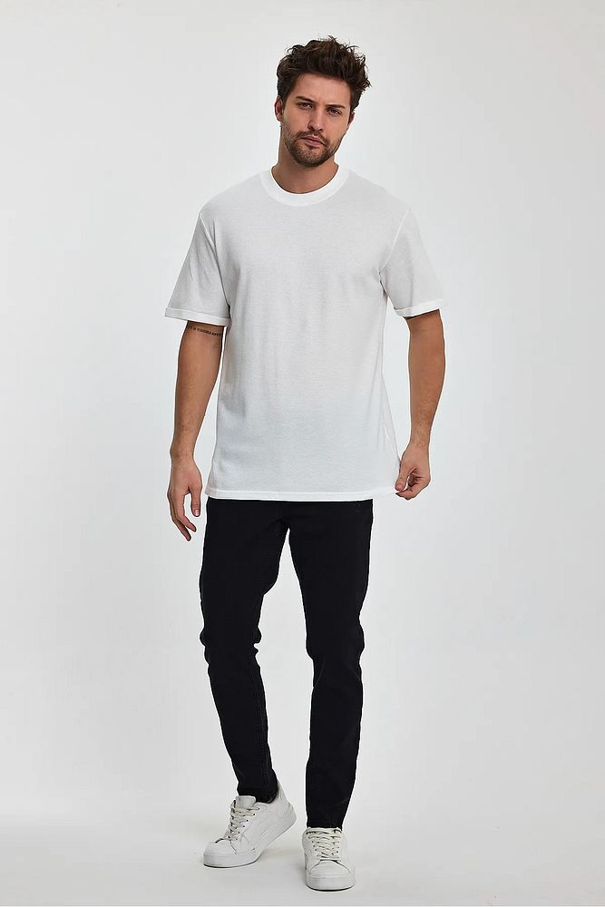Rodi Jeans Erkek Petek Süprem Dokuma Bisiklet Yaka Relaxed Fit Cotton T-shirt