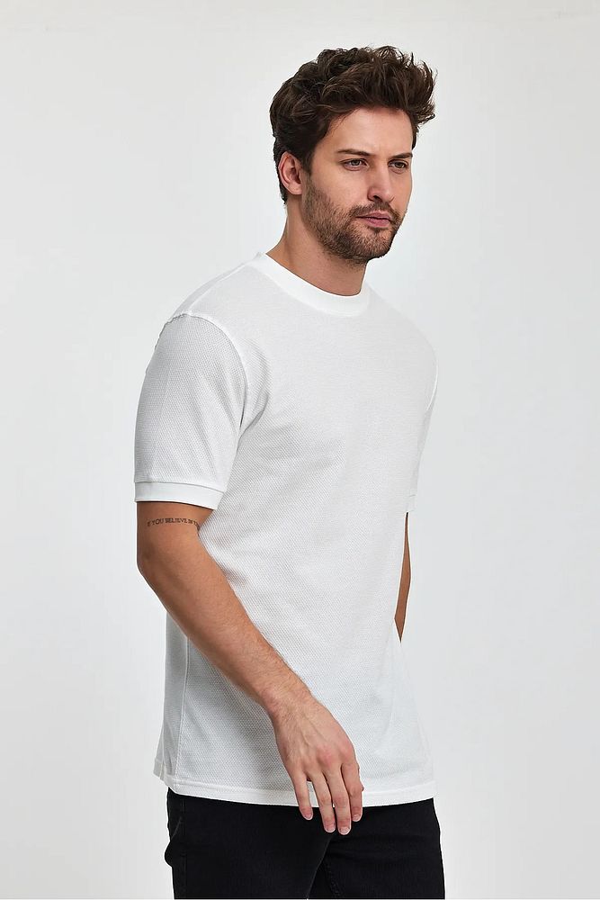 Rodi Jeans Erkek Regular Fit Petek Süprem Dokuma Bisiklet Yaka Cotton T-shirt