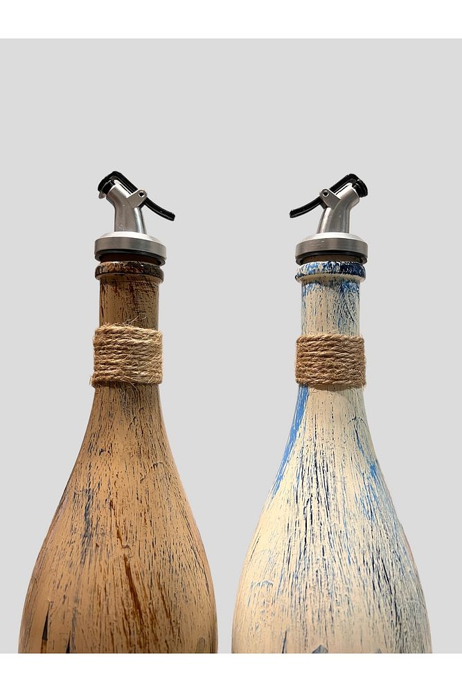 İstanbul Ayasofya Desenli Sunum Stantlı 2'li 750 ml Zeytinyağı Sıvıyağ Şişesi Yağdanlık Yağlık