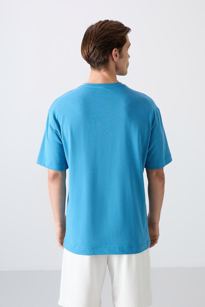 Tommy Life Pamuklu Kalın Yumuşak Dokulu Oversize Fit Baskılı Erkek T-Shirt