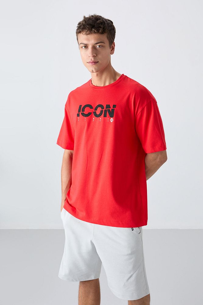 Tommy Life Pamuklu Kalın Yumuşak Dokulu Oversize Fit Baskılı Erkek T-Shirt