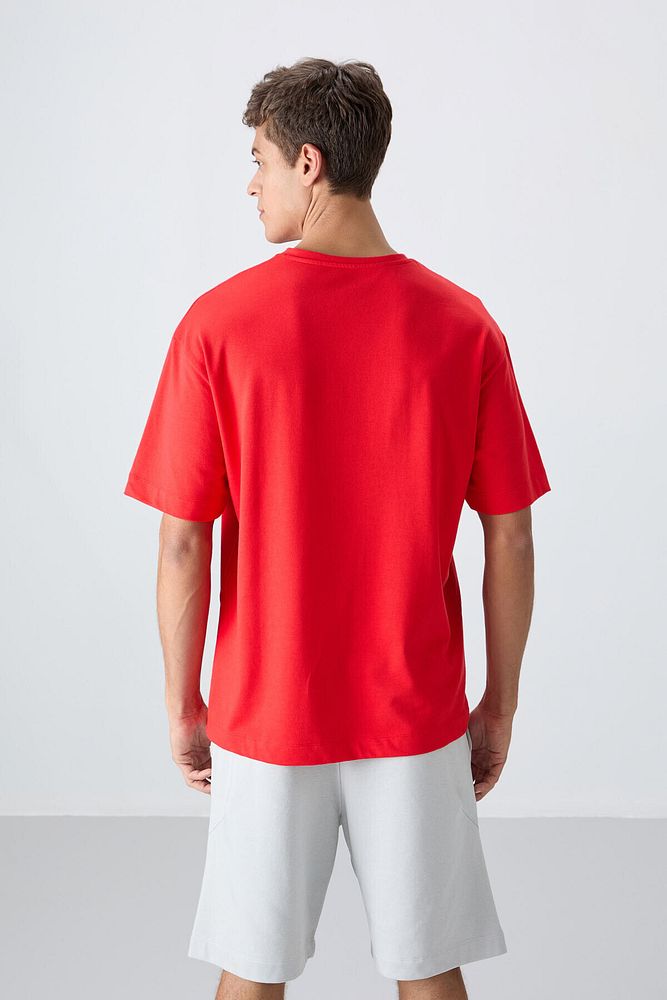 Tommy Life Pamuklu Kalın Yumuşak Dokulu Oversize Fit Baskılı Erkek T-Shirt